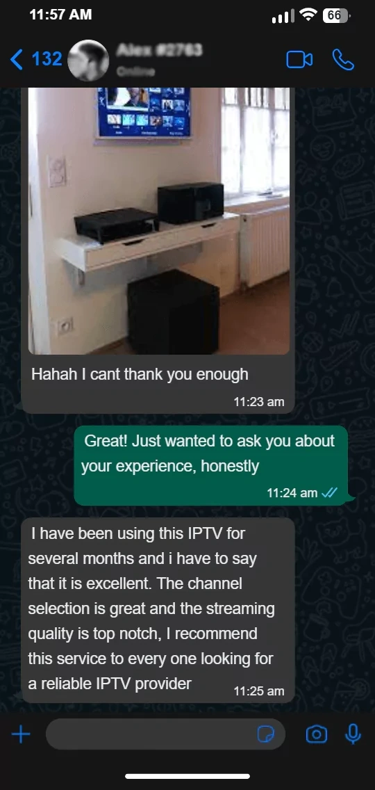 Kundenbewertung IPTV per WhatsApp